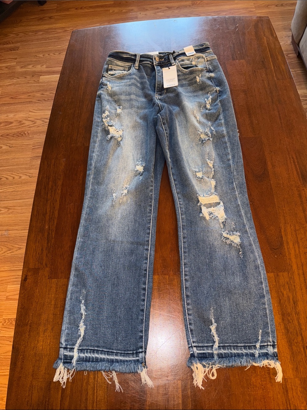 Judy Blue Ladies NWT Just Like Candy High Rise Straight Jeans. Medium blue wash